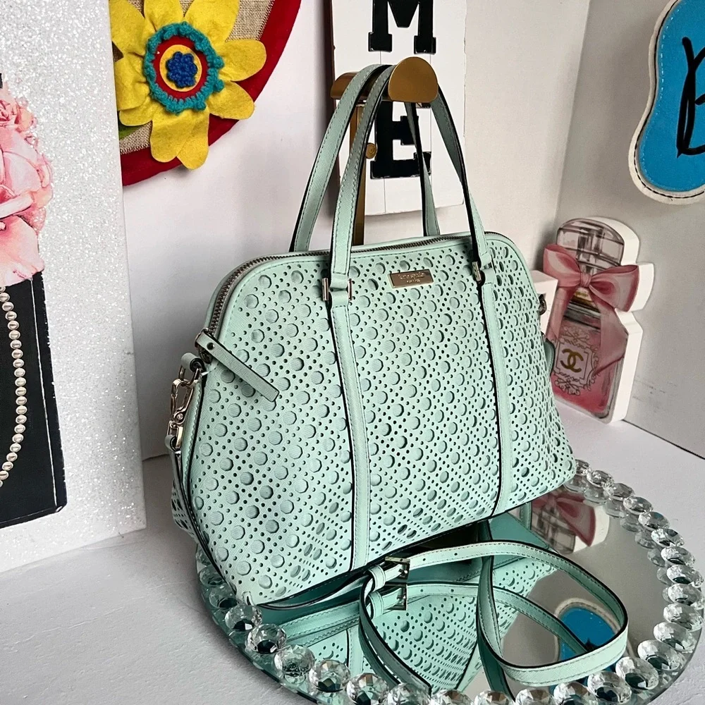 Kate Spade Newbury Lane Caning Small Rachelle satchel in Grace Blu